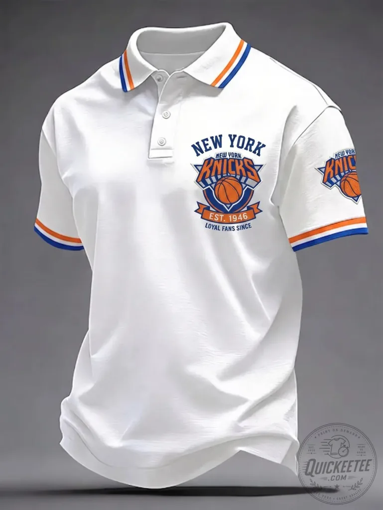 New York Knicks Basketball Fan Shirt Polo with Established 1946 Logo