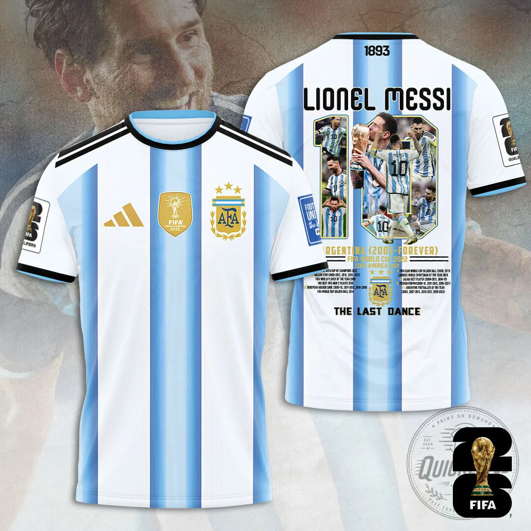 Lionel Messi Argentina National Football Team World Cup 2022 Champions Football Jersey