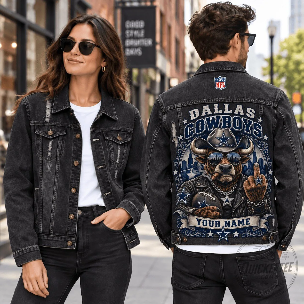 Dallas Cowboys NFL Denim Jacket Custom Name For Fan 2 Dallas Cowboys NFL Denim Jacket Custom Name For Fan