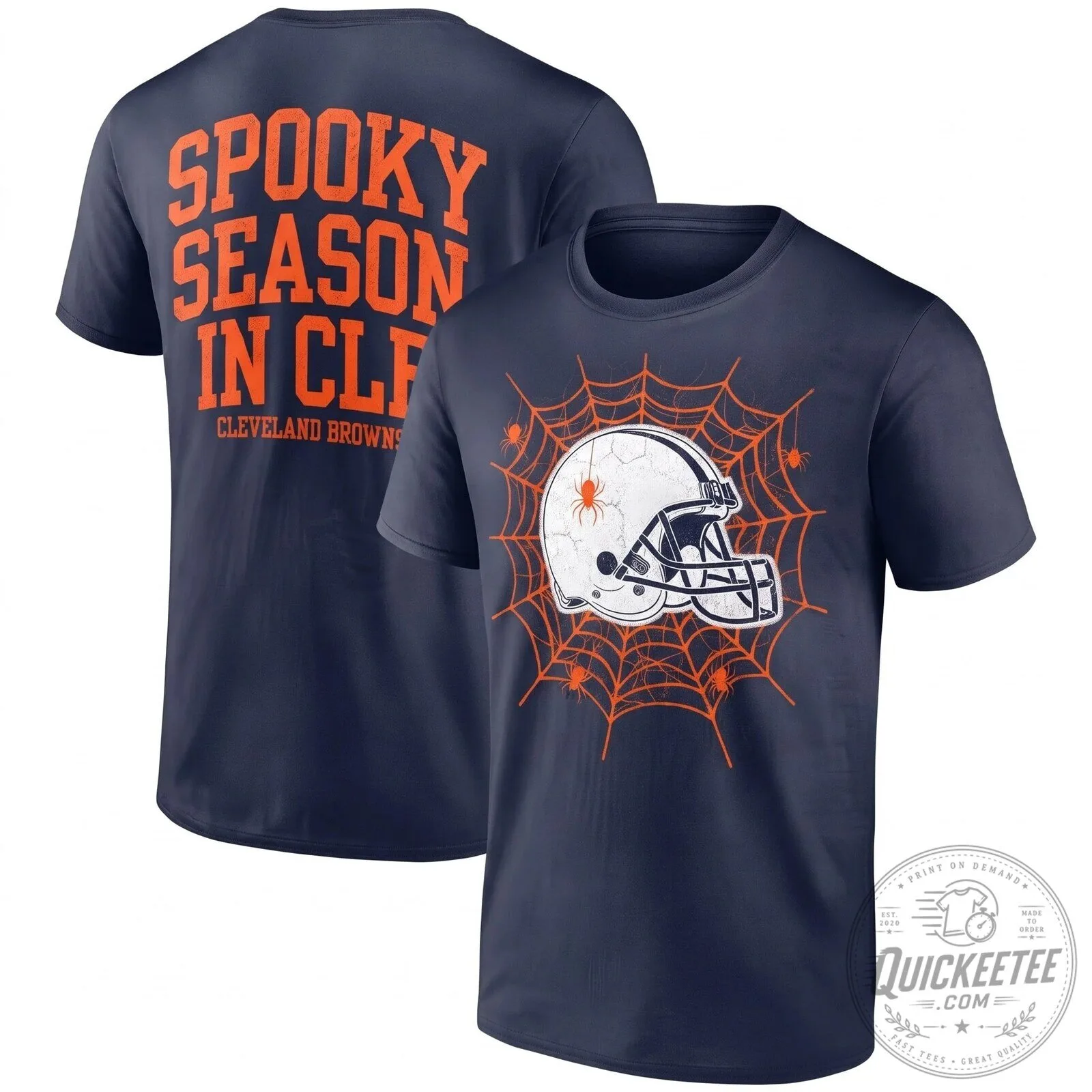 Cleveland Browns Halloween Spooky Season Spiderweb Football Helmet T-Shirt 10 Cleveland Browns Halloween Spooky Season Spiderweb Football Helmet T-Shirt
