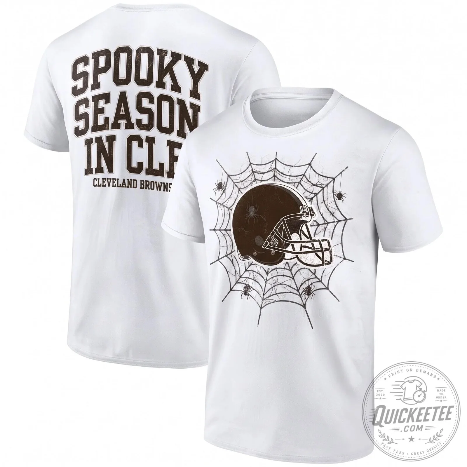 Cleveland Browns Halloween Spooky Season Spiderweb Football Helmet T-Shirt 13 Cleveland Browns Halloween Spooky Season Spiderweb Football Helmet T-Shirt
