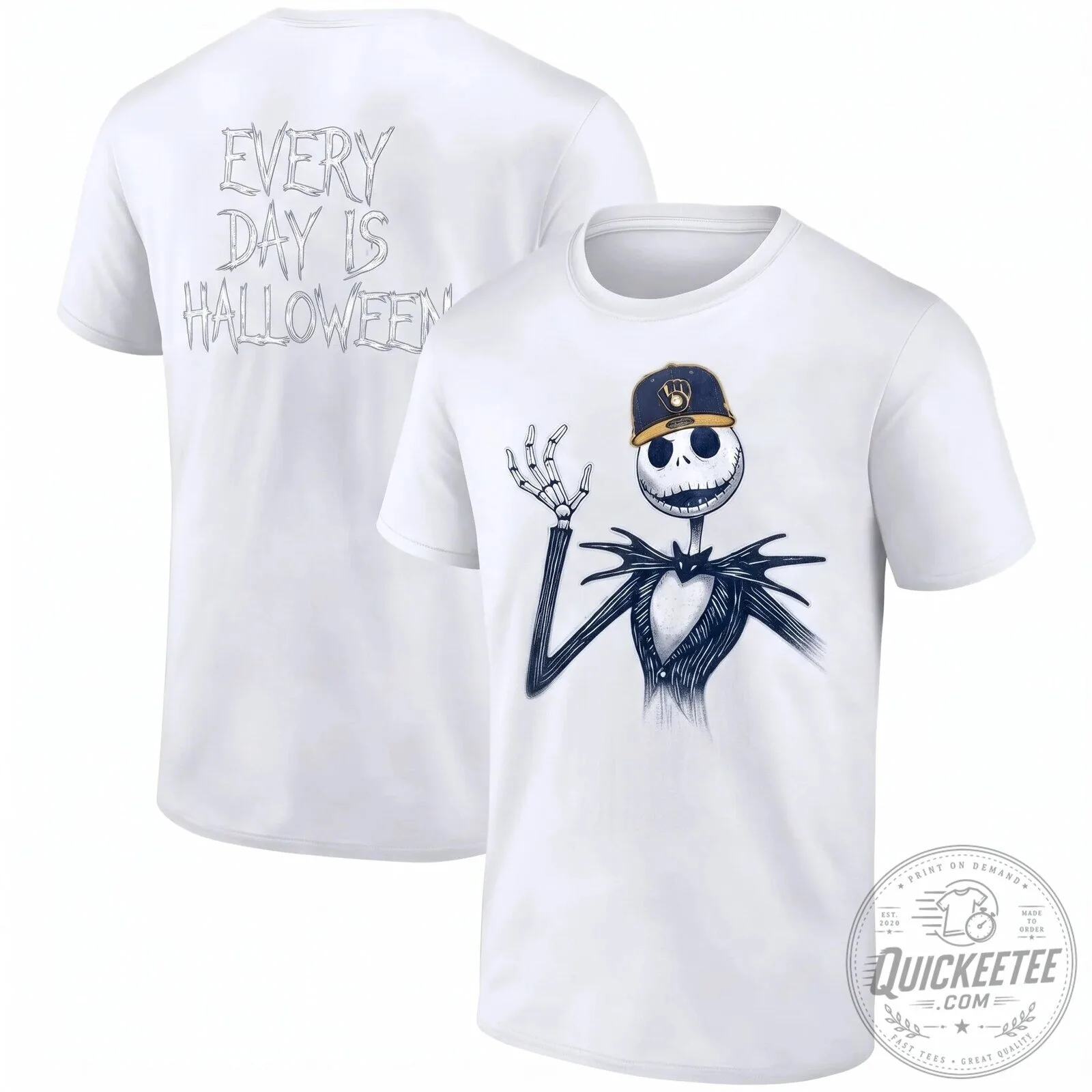 Milwaukee Brewers Jack Skellington Every Day Is Halloween T-Shirt 11 Milwaukee Brewers Jack Skellington Every Day Is Halloween T-Shirt