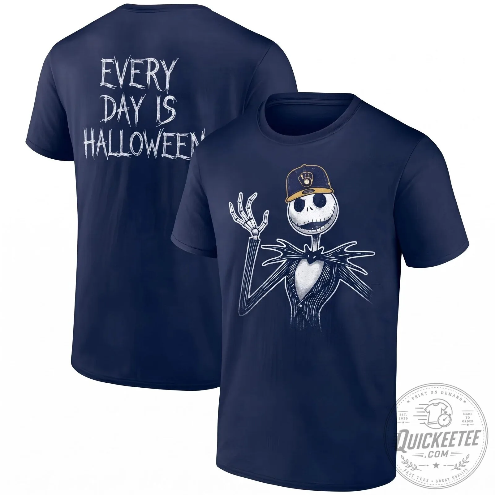 Milwaukee Brewers Jack Skellington Every Day Is Halloween T-Shirt 12 Milwaukee Brewers Jack Skellington Every Day Is Halloween T-Shirt