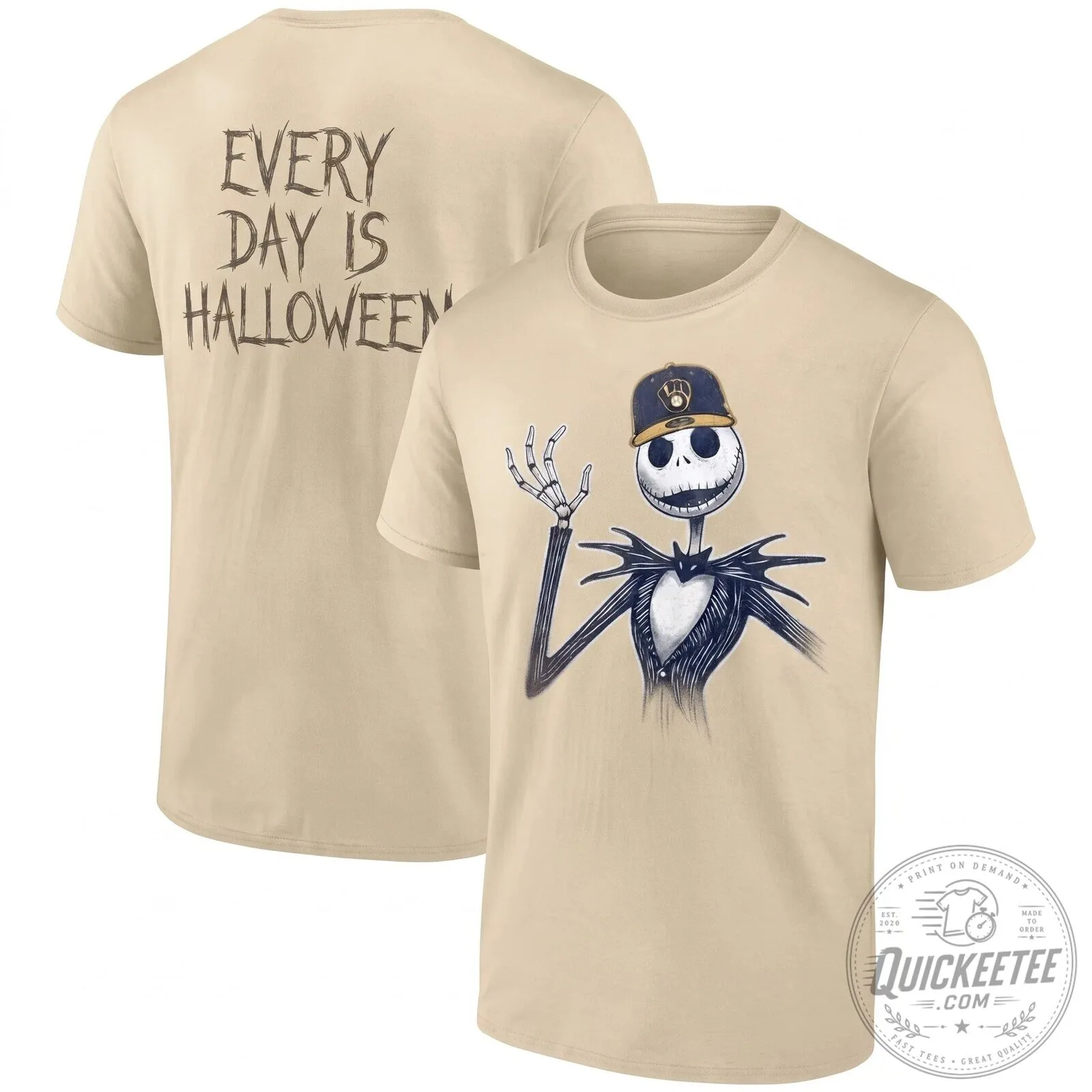 Milwaukee Brewers Jack Skellington Every Day Is Halloween T-Shirt 13 Milwaukee Brewers Jack Skellington Every Day Is Halloween T-Shirt