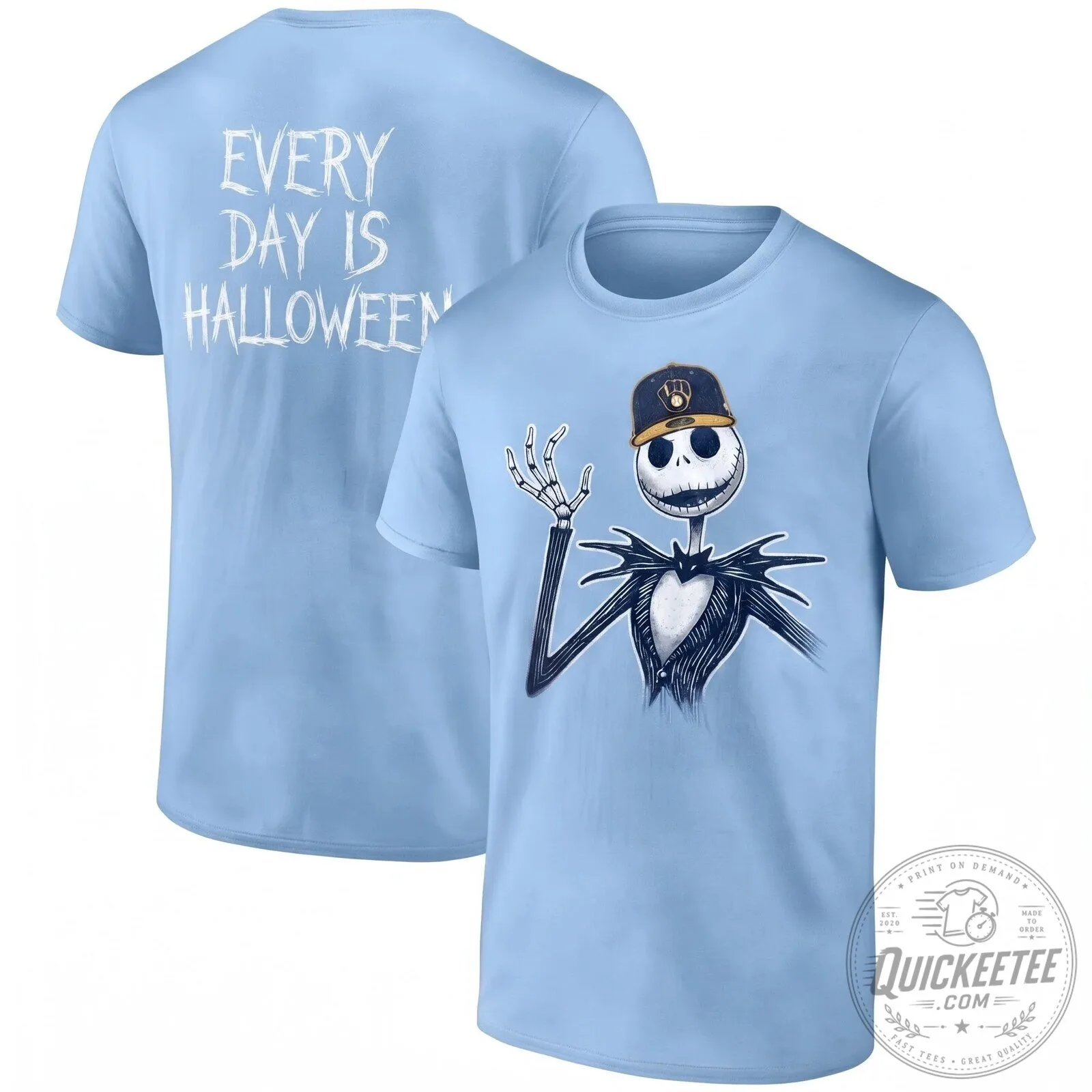 Milwaukee Brewers Jack Skellington Every Day Is Halloween T-Shirt 15 Milwaukee Brewers Jack Skellington Every Day Is Halloween T-Shirt