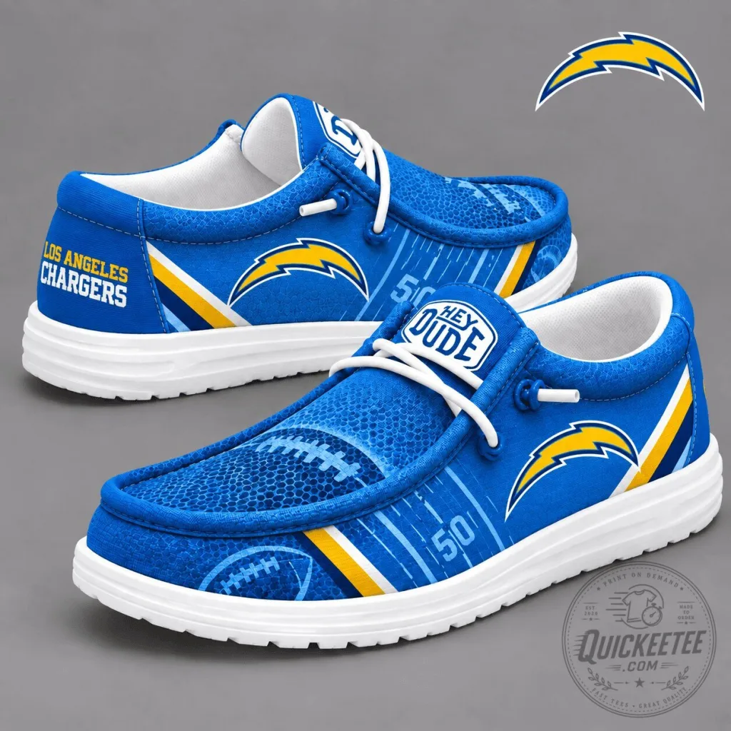 Los Angeles Chargers Football Team Logo Blue Loafer Shoes for Men Los Angeles Chargers Football Team Logo Blue Loafer Shoes for Men