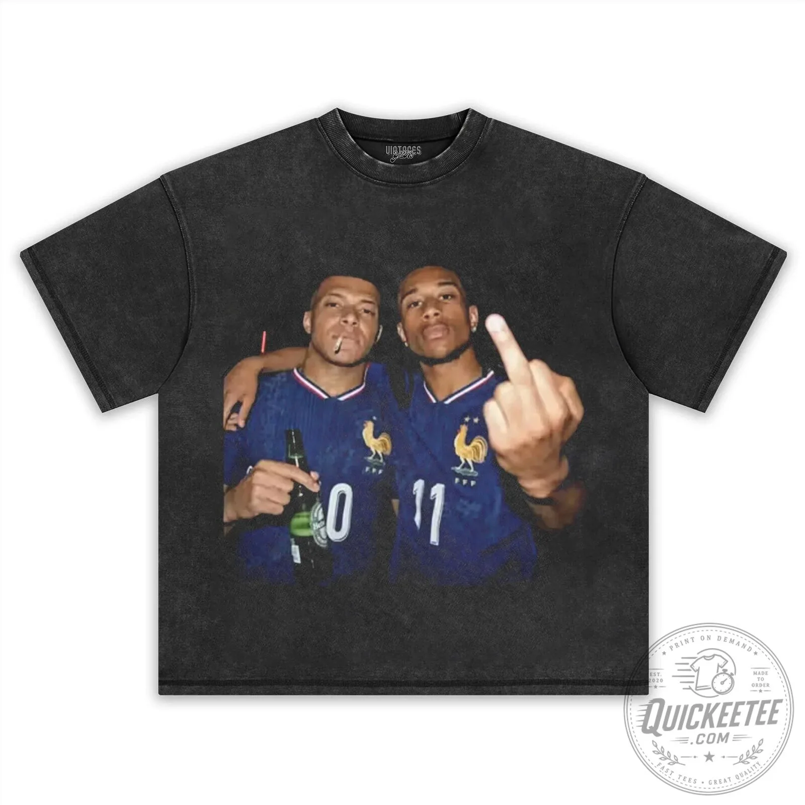 Ousmane Dembele and Kylian Mbappe France Football Black T-Shirt 12 Ousmane Dembele and Kylian Mbappe France Football Black T-Shirt
