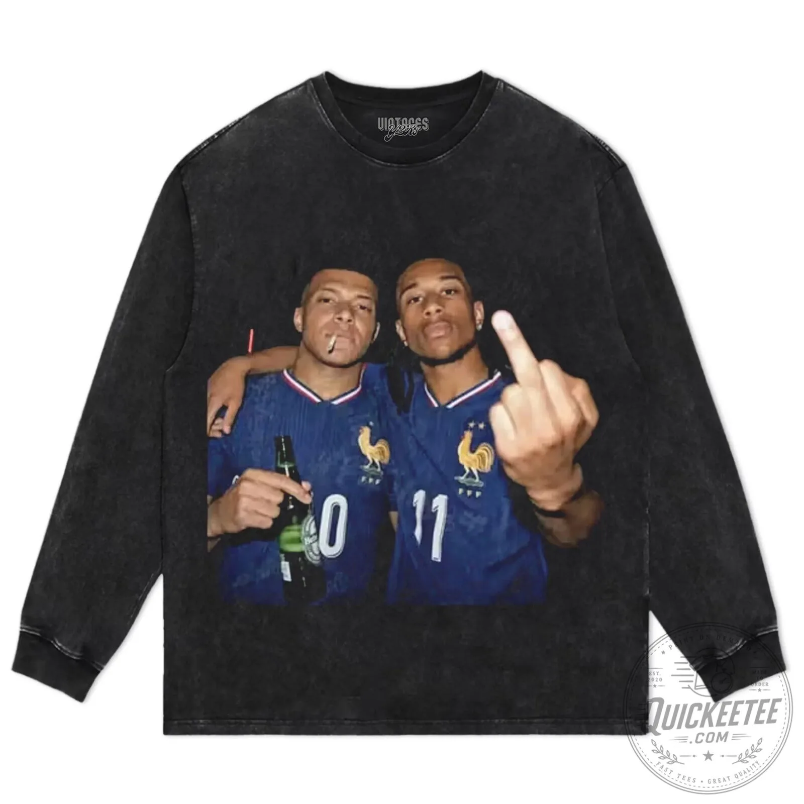 Ousmane Dembele and Kylian Mbappe France Football Black T-Shirt 16 Ousmane Dembele and Kylian Mbappe France Football Black T-Shirt
