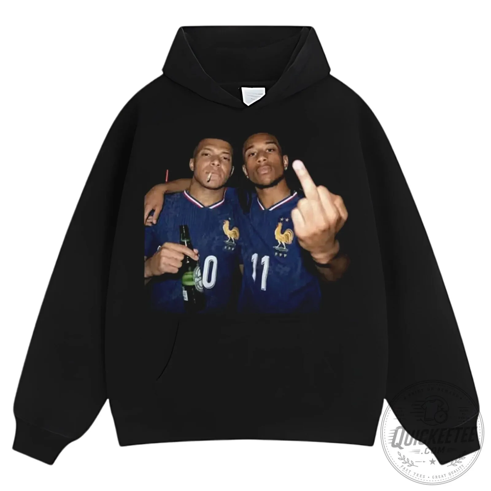 Ousmane Dembele and Kylian Mbappe France Football Black T-Shirt 17 Ousmane Dembele and Kylian Mbappe France Football Black T-Shirt
