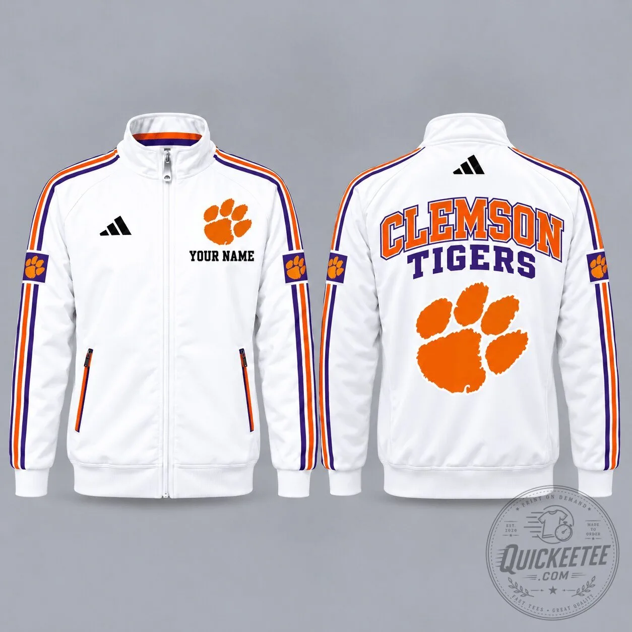 Clemson Tigers Personalized Full-Zip Casual Jacket for NCAA Football Fans 5 Clemson Tigers Personalized Full-Zip Casual Jacket for NCAA Football Fans