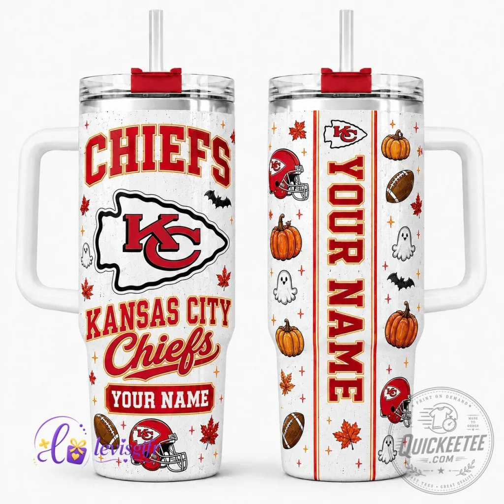 Kansas City Chiefs Halloween Personalized Football Team Tumbler