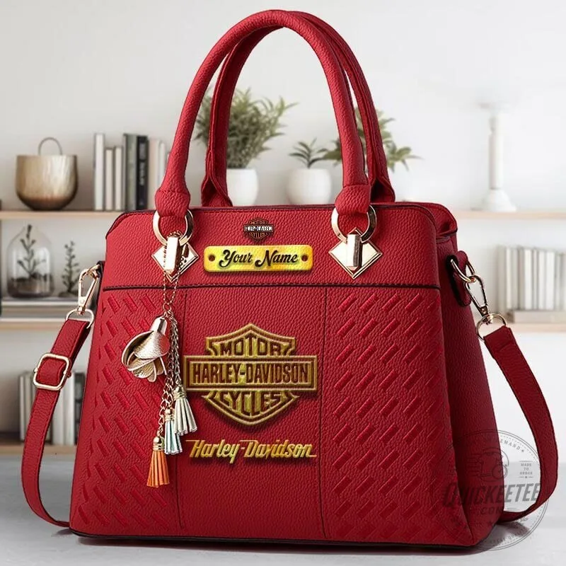 Harley-Davidson Motorcycle Pink Custom Name Leather Handbag 9 Harley-Davidson Motorcycle Pink Custom Name Leather Handbag