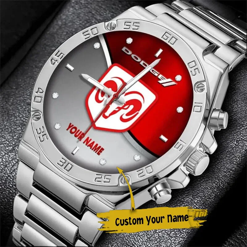 Dodge Ram Logo Personalized Custom Name Steel Fashion Watch