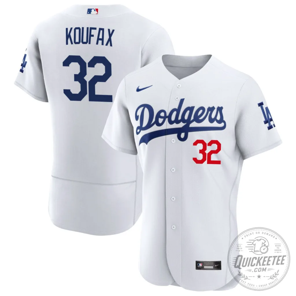 Los Angeles Dodgers Sandy Koufax White Baseball Jersey Los Angeles Dodgers Sandy Koufax White Baseball Jersey