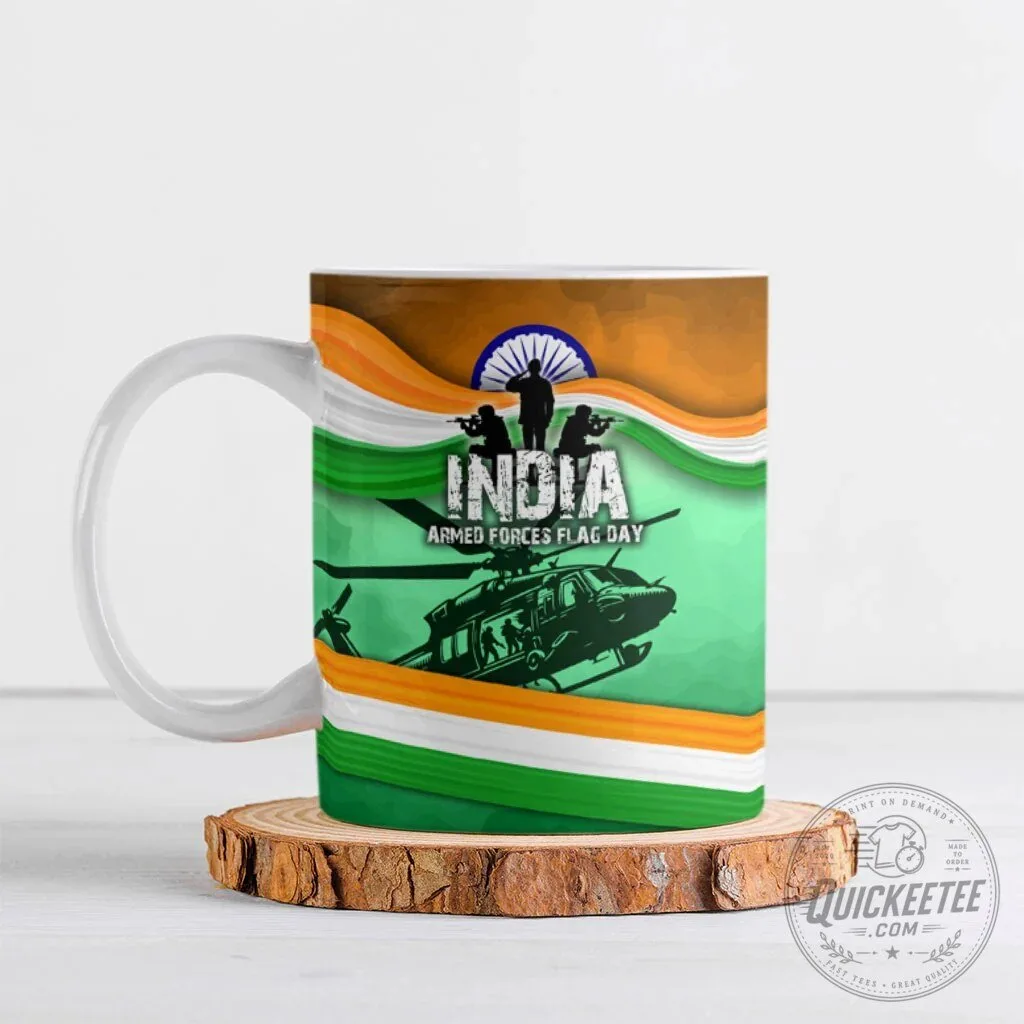 India Armed Forces Flag Day Patriotic Indian Military Ceramic Coffee Mug 4 India Armed Forces Flag Day Patriotic Indian Military Ceramic Coffee Mug