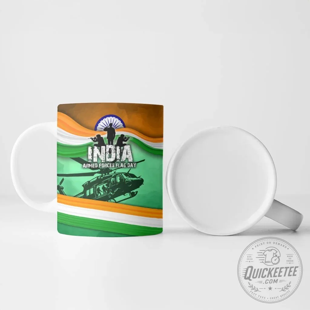 India Armed Forces Flag Day Patriotic Indian Military Ceramic Coffee Mug 12 India Armed Forces Flag Day Patriotic Indian Military Ceramic Coffee Mug