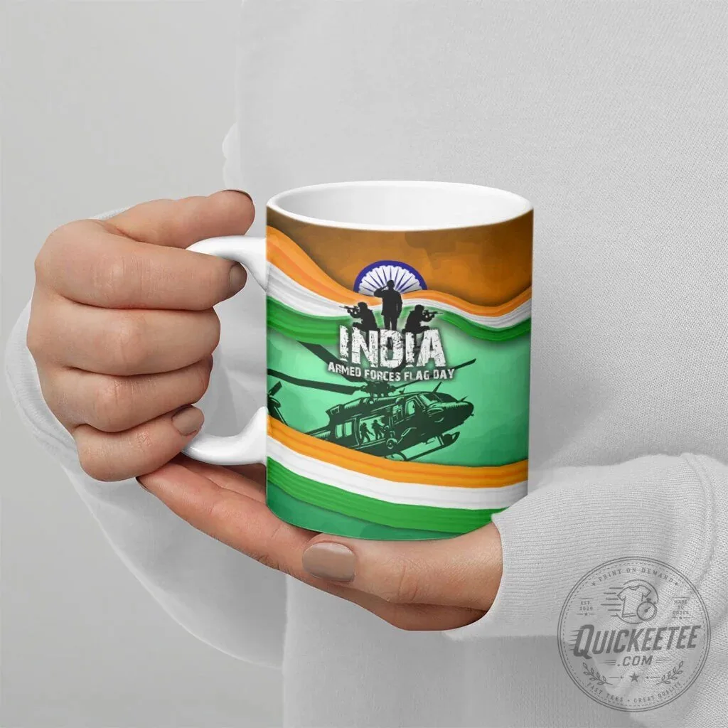 India Armed Forces Flag Day Patriotic Indian Military Ceramic Coffee Mug 15 India Armed Forces Flag Day Patriotic Indian Military Ceramic Coffee Mug