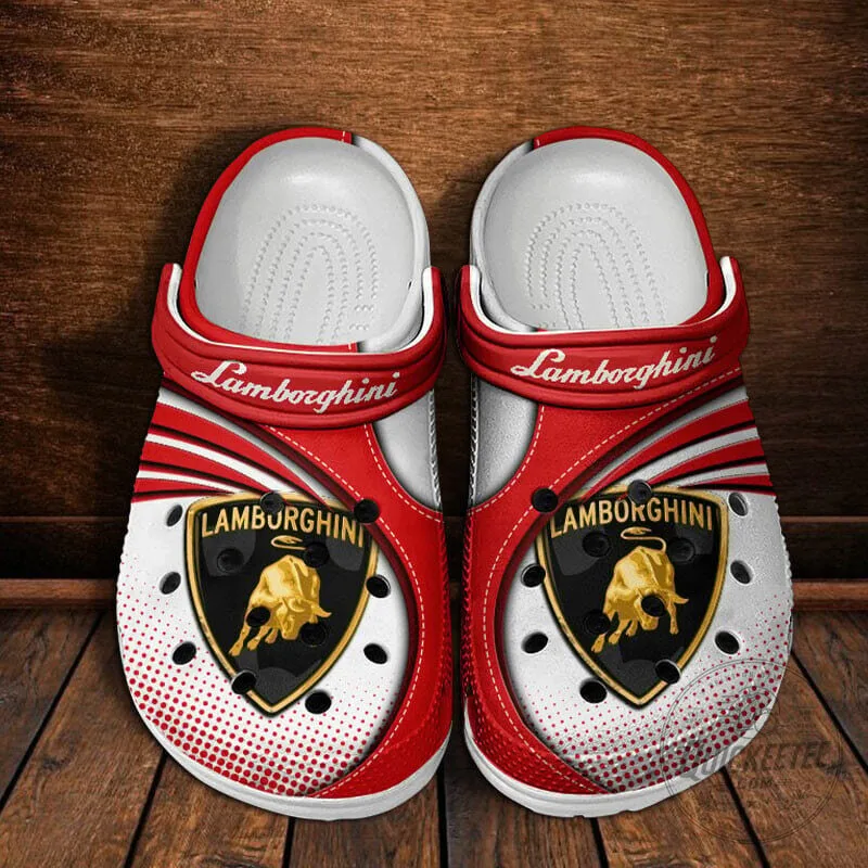 Lamborghini Red White Logo Classic Casual Slip-On Shoes 15 Lamborghini Red White Logo Classic Casual Slip-On Shoes
