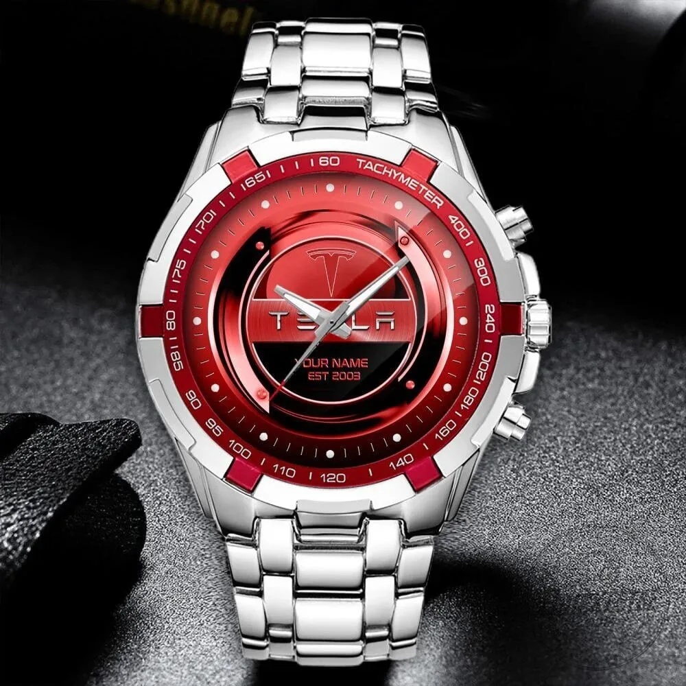 Tesla Custom Name Elegant Fashion Design Stainless Steel Watch