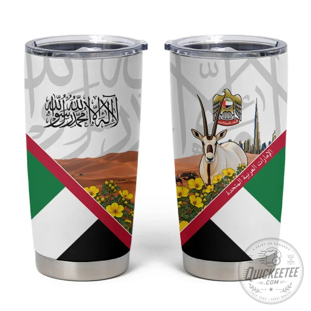 United Arab Emirates National Day Arabian Oryx Desert Landscape Tumbler