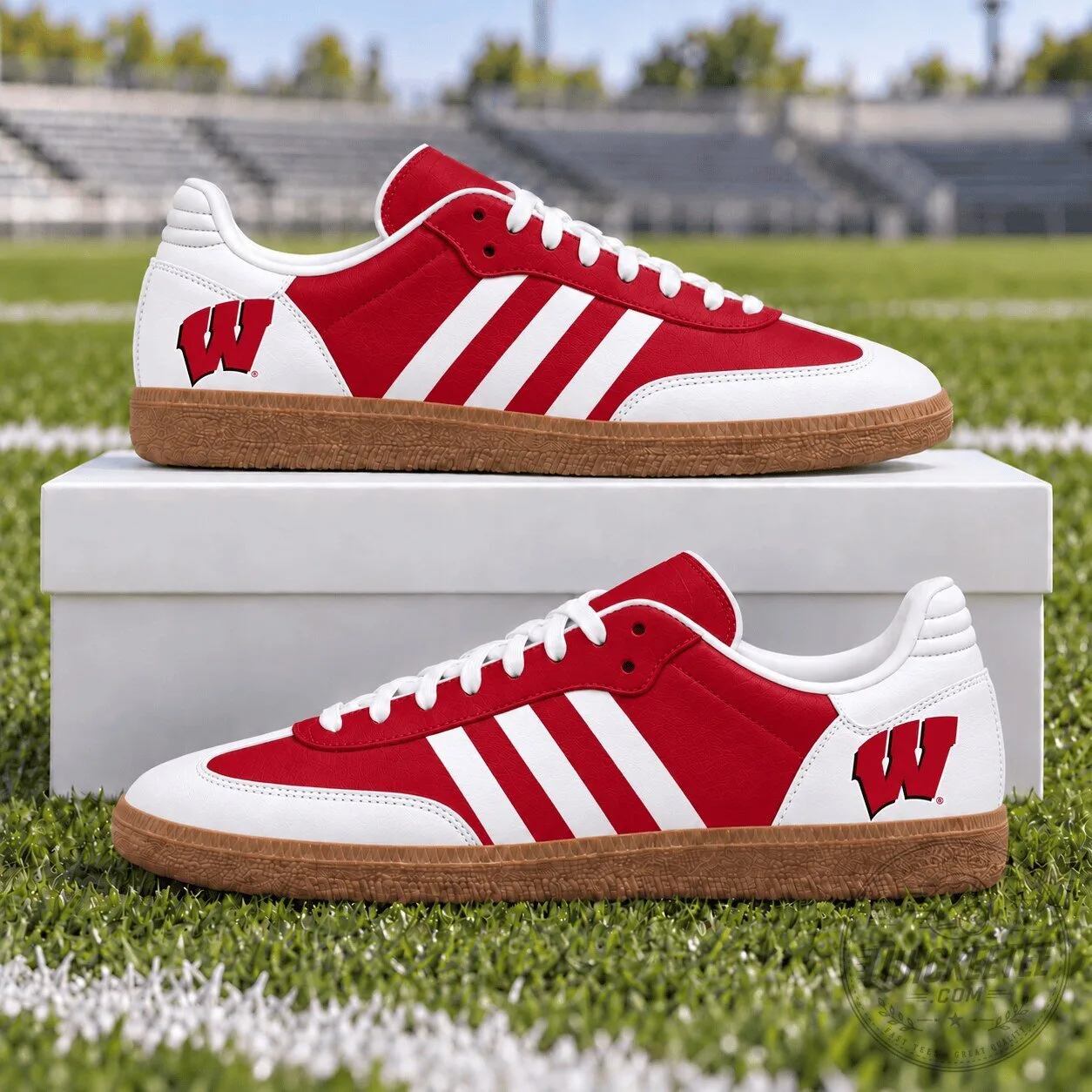 Wisconsin Badgers Red and White Stripes Custom Design Unisex Shoes 5 Wisconsin Badgers Red and White Stripes Custom Design Unisex Shoes