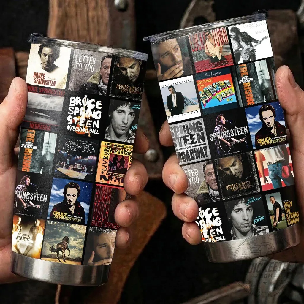 Bruce Springsteen Album Covers Collage Stainless Steel Tumbler
