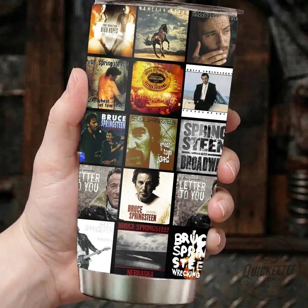 Bruce Springsteen Album Covers Collage Stainless Steel Tumbler 10 Bruce Springsteen Album Covers Collage Stainless Steel Tumbler