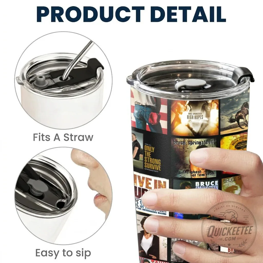 Bruce Springsteen Album Covers Collage Stainless Steel Tumbler 11 Bruce Springsteen Album Covers Collage Stainless Steel Tumbler