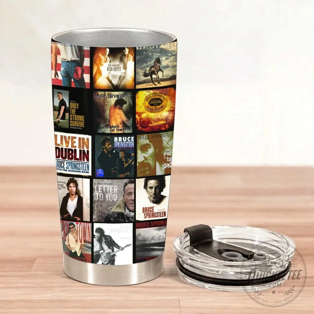 Bruce Springsteen Album Covers Collage Stainless Steel Tumbler 12 Bruce Springsteen Album Covers Collage Stainless Steel Tumbler
