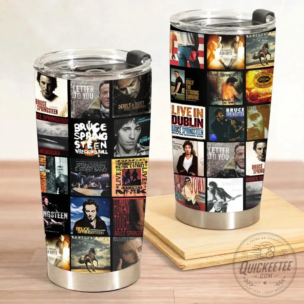 Bruce Springsteen Album Covers Collage Stainless Steel Tumbler 13 Bruce Springsteen Album Covers Collage Stainless Steel Tumbler
