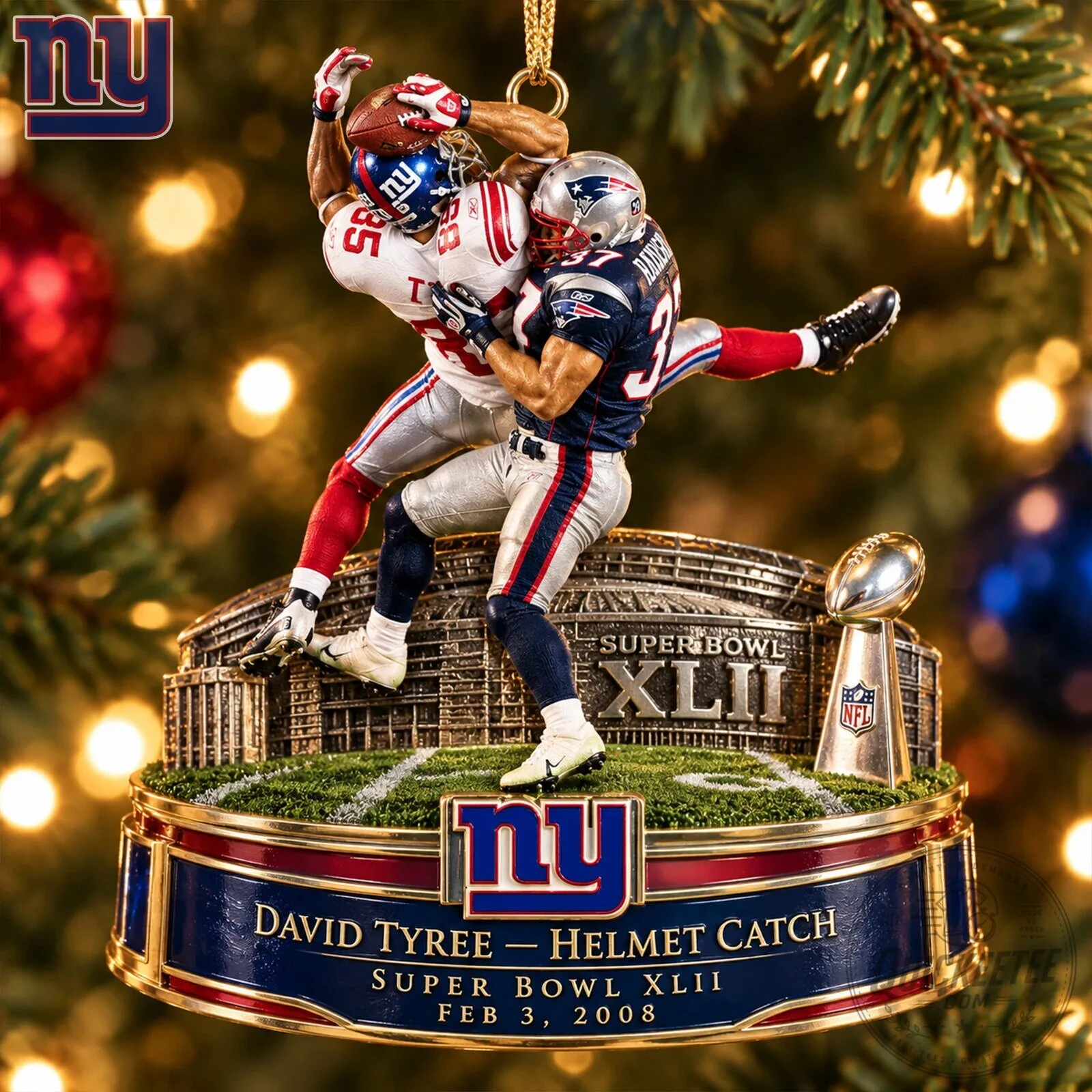 New York Giants David Tyree Helmet Catch Super Bowl XLII Commemorative Ornament