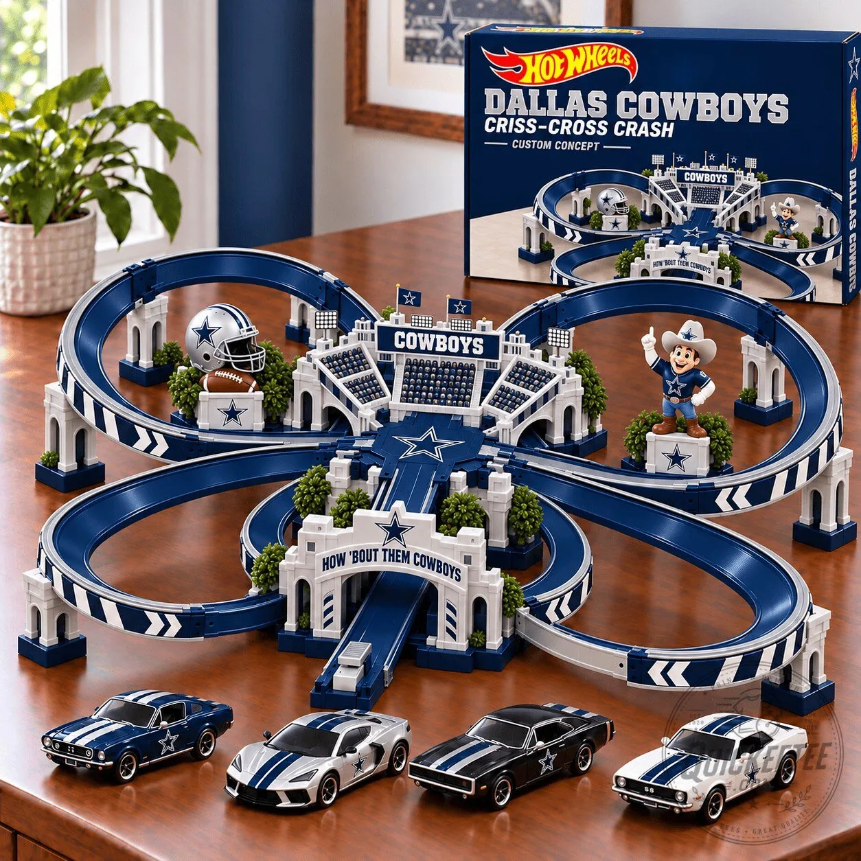 Dallas Cowboys Hot Wheels Criss-Cross Crash Custom Concept Stadium Toy Set 2 Dallas Cowboys Hot Wheels Criss-Cross Crash Custom Concept Stadium Toy Set
