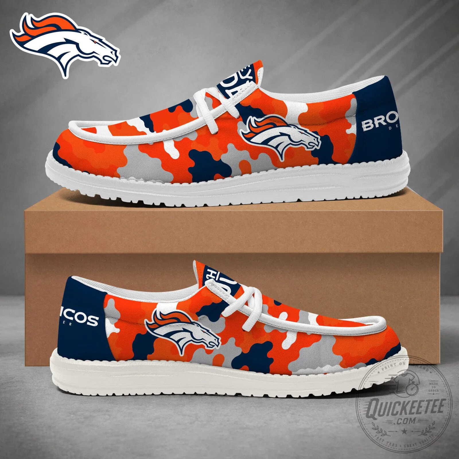 Denver Broncos NFL Team Logo Camouflage Pattern Loafer Shoes for Game Day 2 Denver Broncos NFL Team Logo Camouflage Pattern Loafer Shoes for Game Day