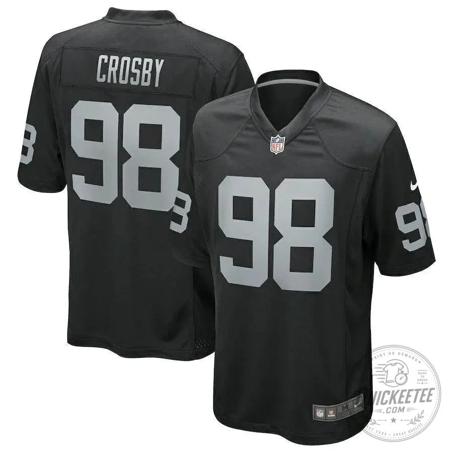 Black Football Jersey of Maxx Crosby for Las Vegas Raiders 5 Black Football Jersey of Maxx Crosby for Las Vegas Raiders