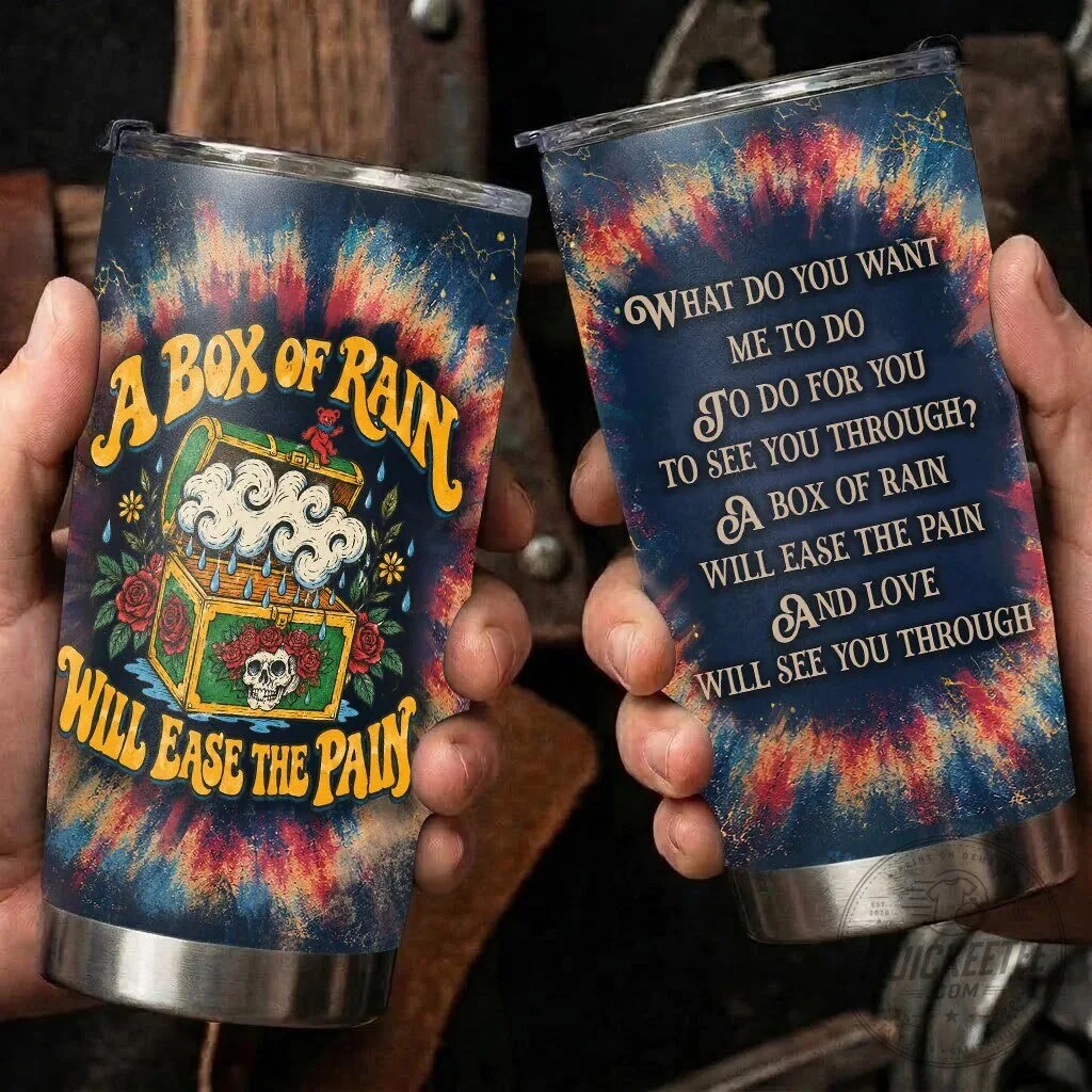 Grateful Dead Box of Rain Lyrics Tie-Dye Stainless Steel Insulated Tumbler 9 Grateful Dead Box of Rain Lyrics Tie-Dye Stainless Steel Insulated Tumbler