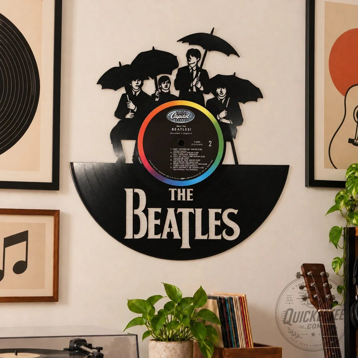The Beatles Abbey Road Album Cover Silhouette Vinyl Record Wall Art Decor