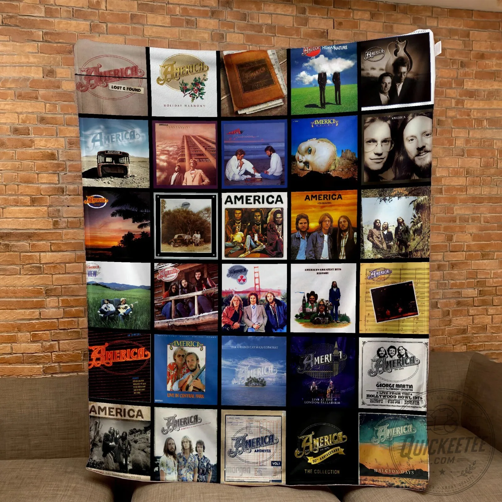 America Band Music Albums Collage Art Sherpa Fleece Blanket 3 America Band Music Albums Collage Art Sherpa Fleece Blanket