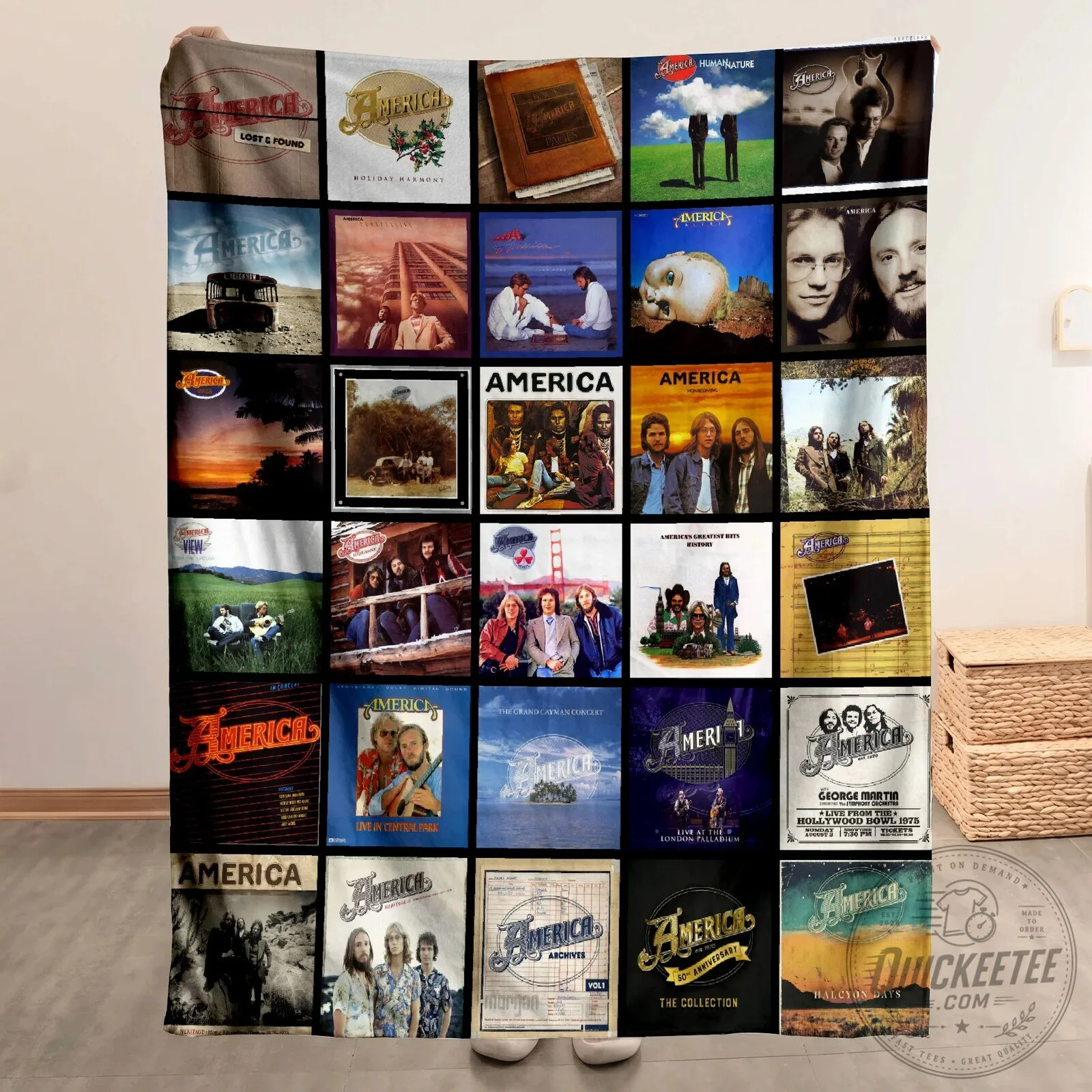 America Band Music Albums Collage Art Sherpa Fleece Blanket 11 America Band Music Albums Collage Art Sherpa Fleece Blanket