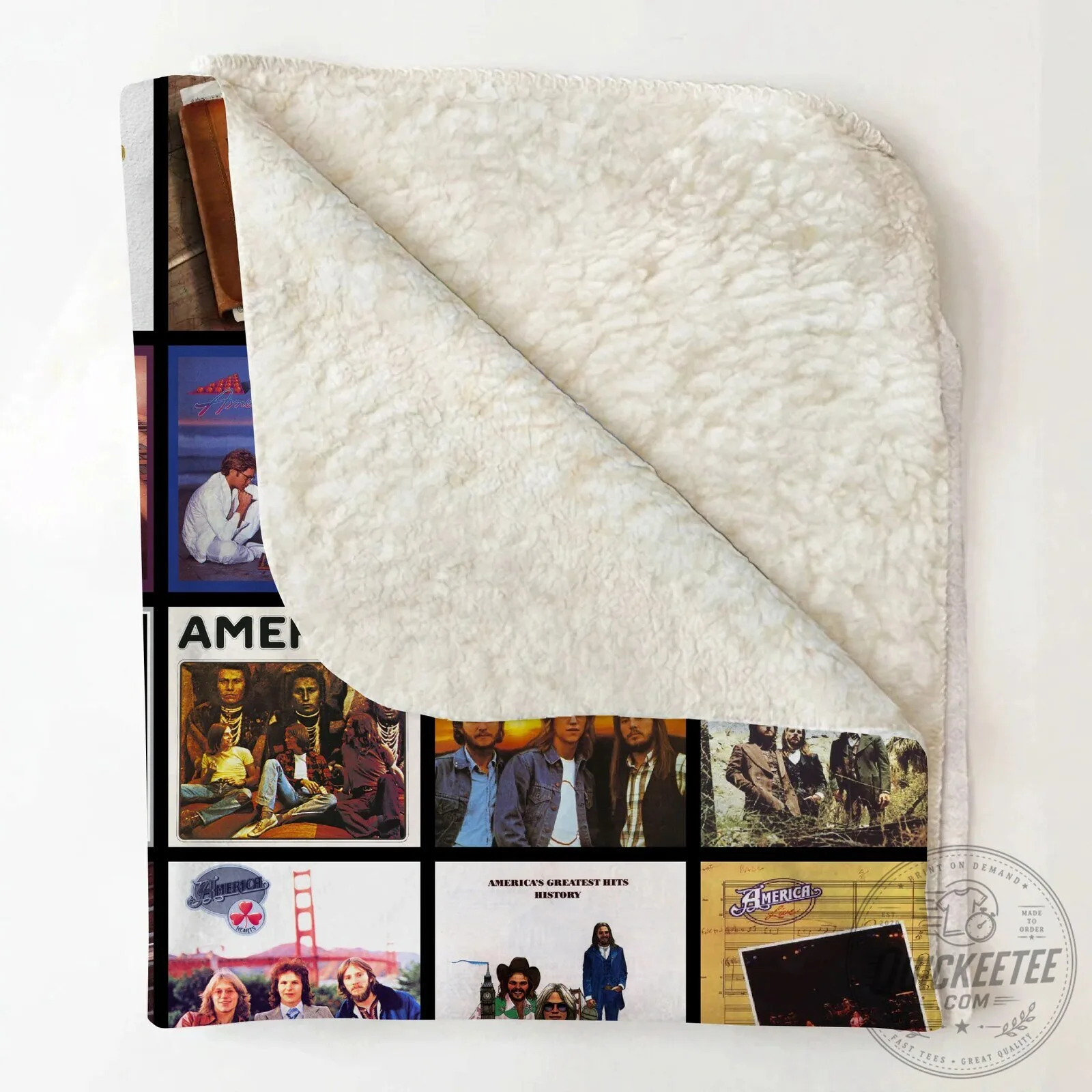 America Band Music Albums Collage Art Sherpa Fleece Blanket 13 America Band Music Albums Collage Art Sherpa Fleece Blanket