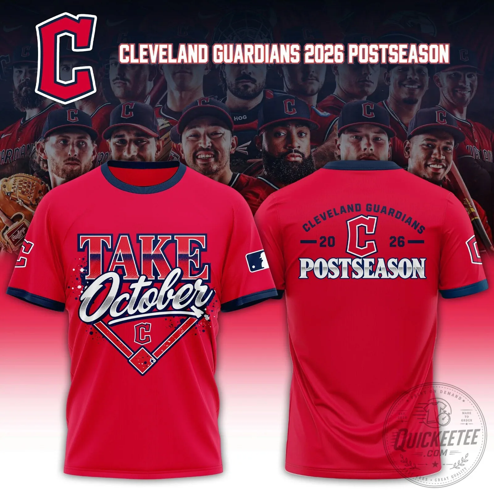 2026 Cleveland Guardians October Baseball Jersey for Postseason Fans