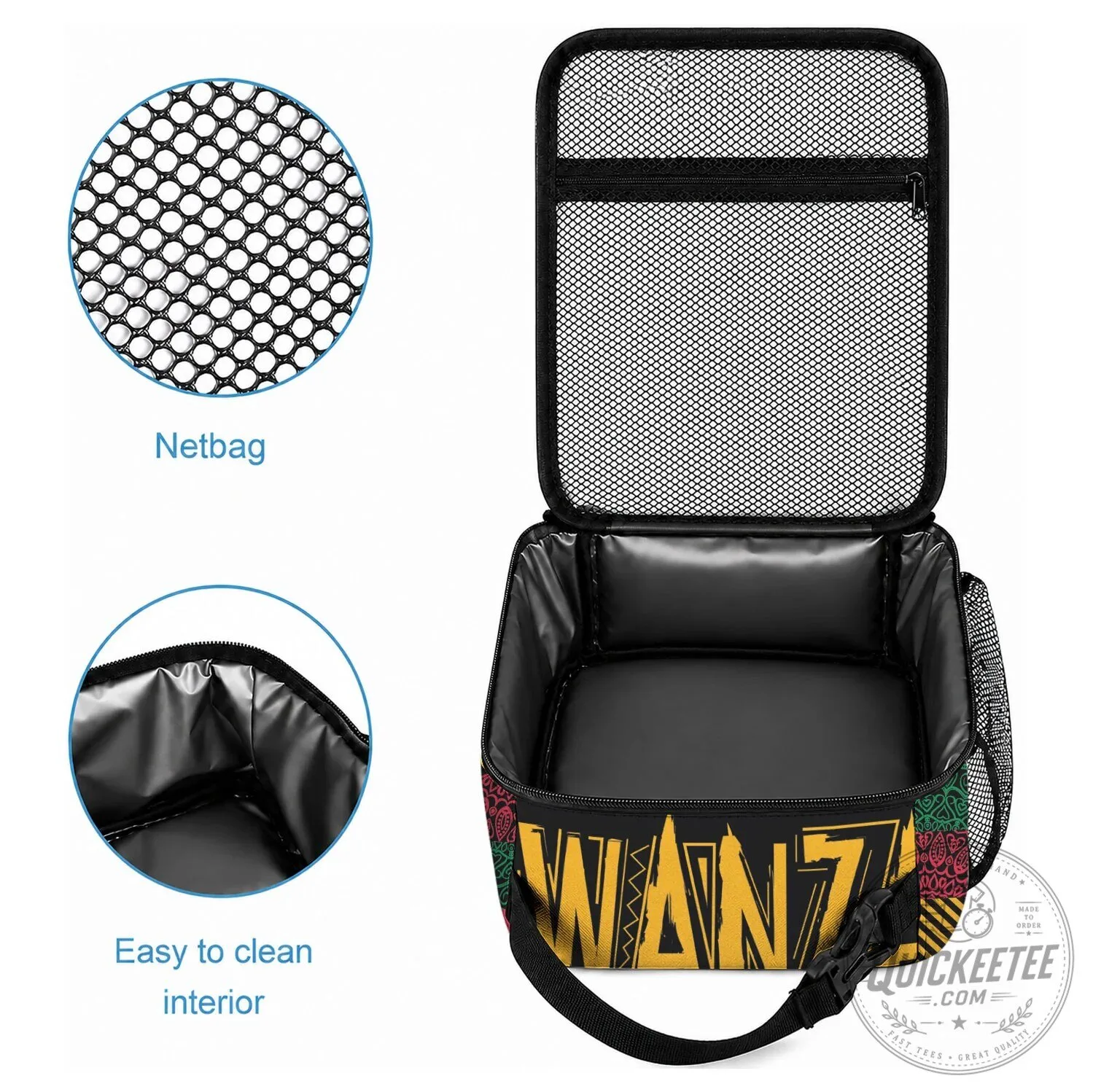 Kwanzaa African Pattern Insulated Lunch Bag with Handle and Zipper Closure 7 Kwanzaa African Pattern Insulated Lunch Bag with Handle and Zipper Closure