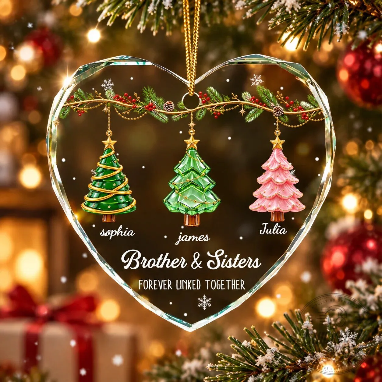 Personalized Brother and Sister Forever Linked Together Christmas Ornament 26 Personalized Brother and Sister Forever Linked Together Christmas Ornament