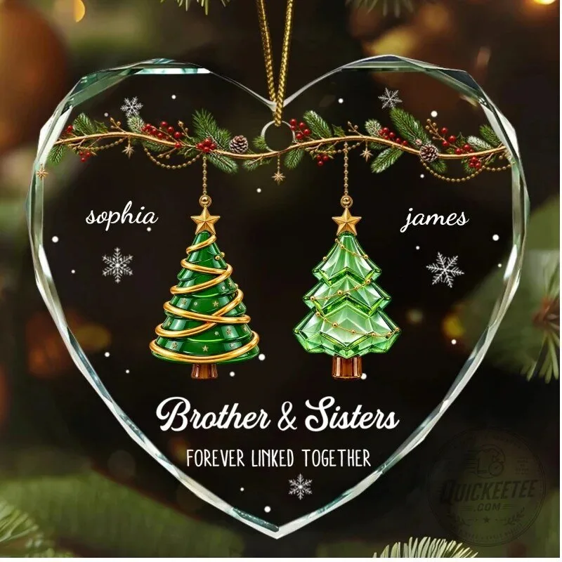 Personalized Brother and Sister Forever Linked Together Christmas Ornament 28 Personalized Brother and Sister Forever Linked Together Christmas Ornament