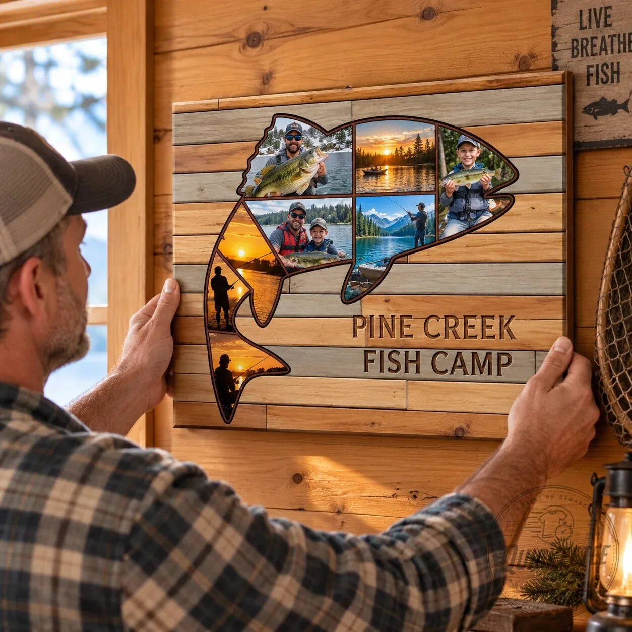 Personalized Bass Fishing Photo Collage Wall Art for Fisherman Gift 13 Personalized Bass Fishing Photo Collage Wall Art for Fisherman Gift