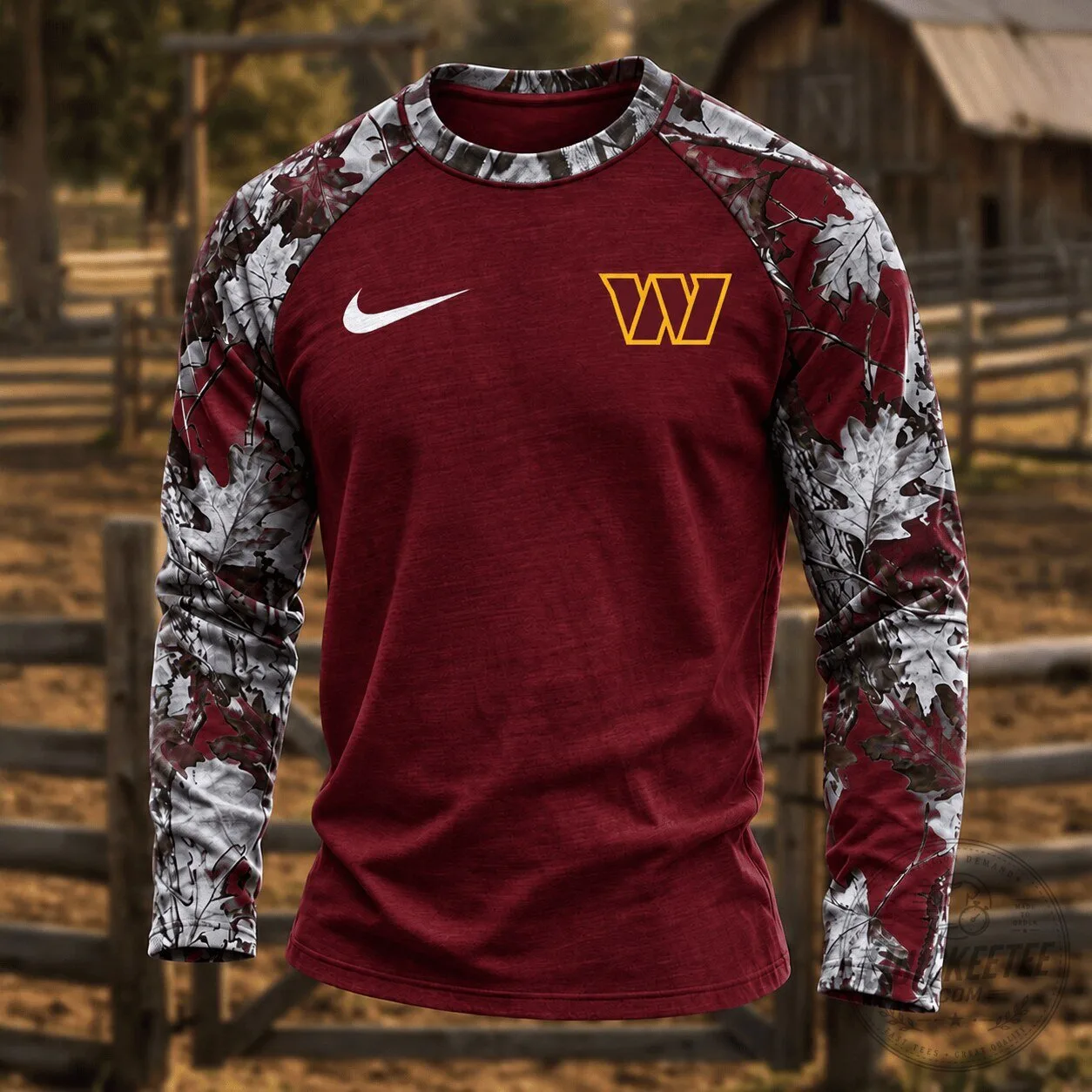 Long Sleeve Hunting Shirt in Camouflage for Washington Commanders NFL Fans 1 Long Sleeve Hunting Shirt in Camouflage for Washington Commanders NFL Fans