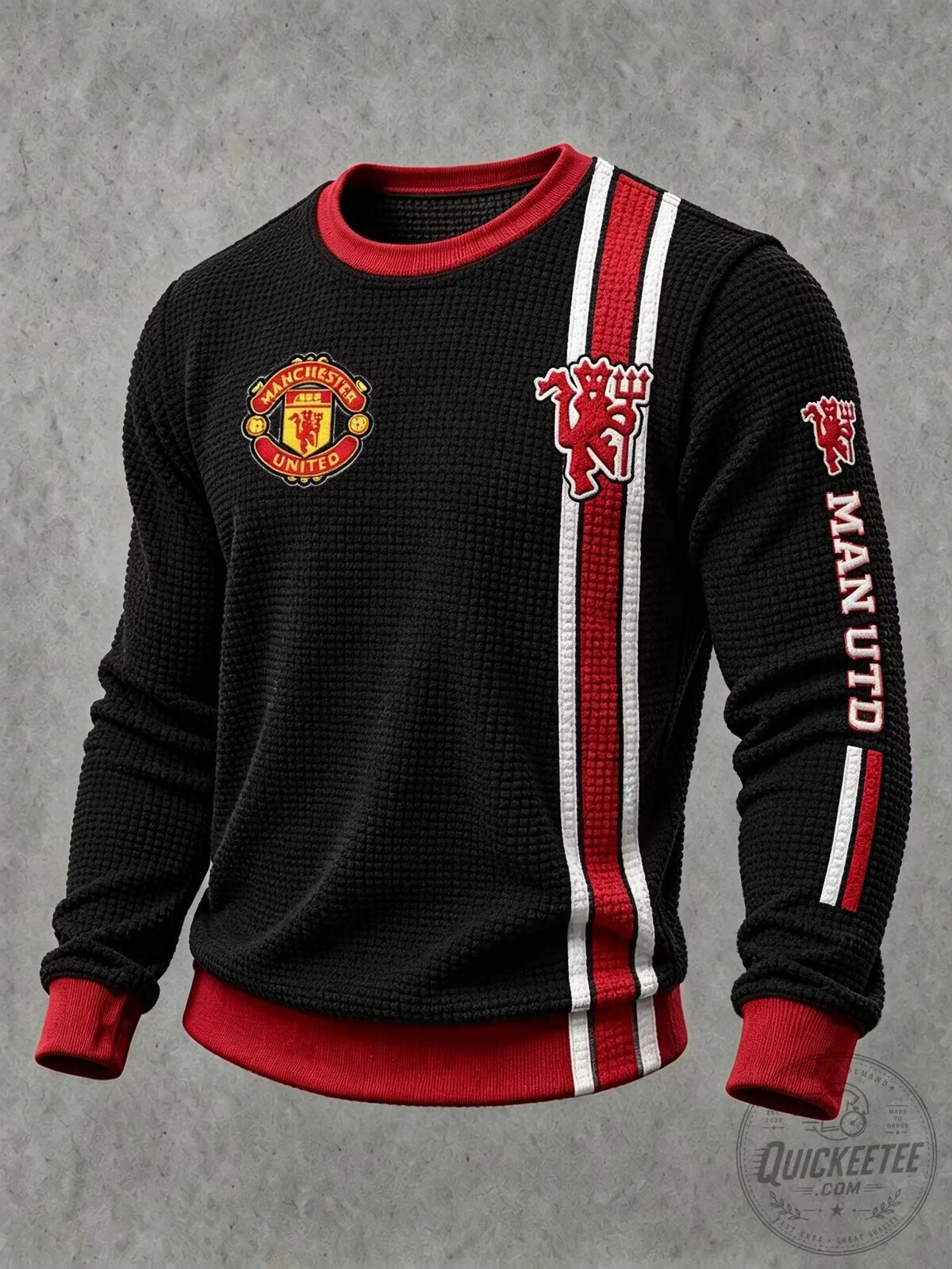 Manchester United Football Club Waffle Knit Crewneck Sweatshirt 2 Manchester United Football Club Waffle Knit Crewneck Sweatshirt