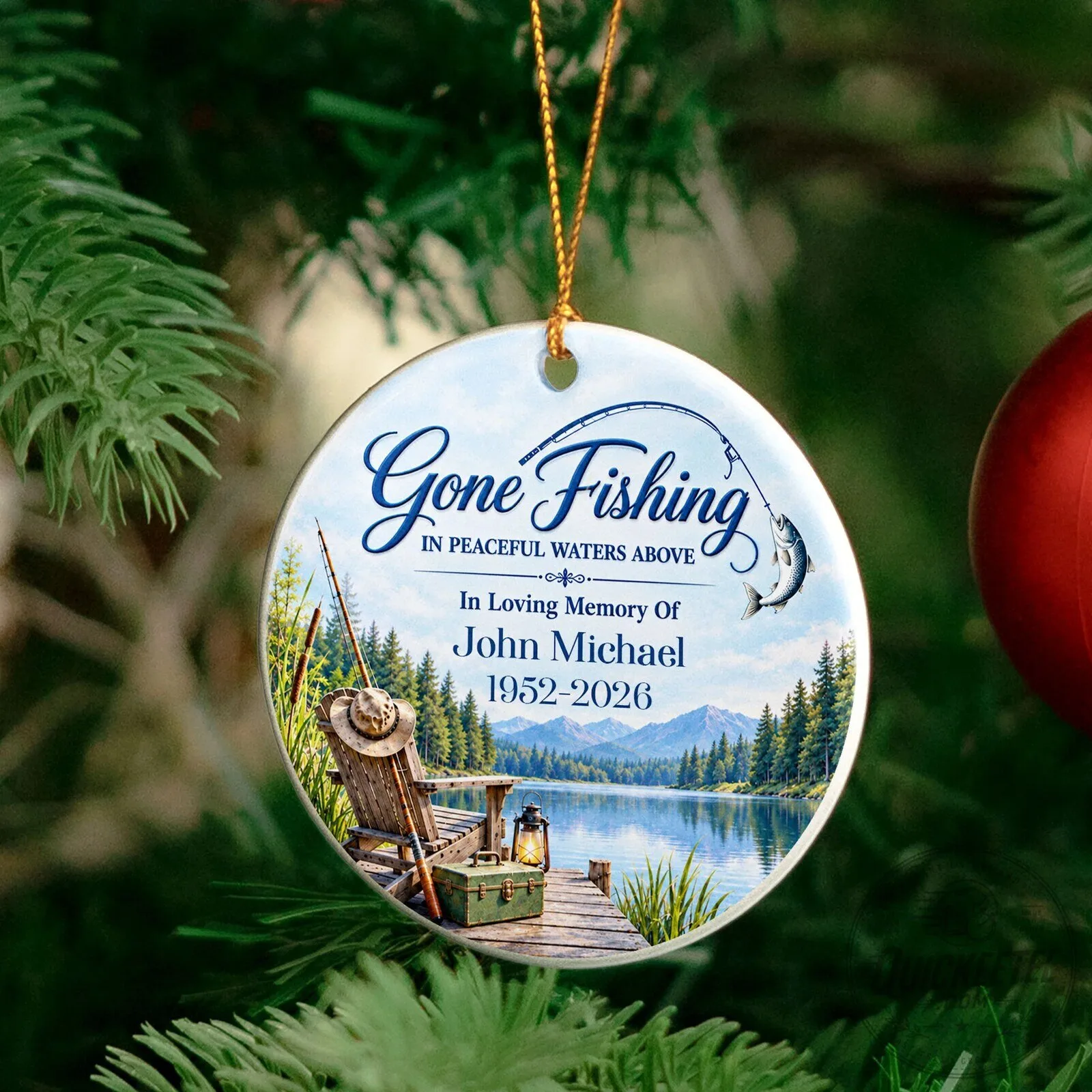 Gone Fishing In Peaceful Waters Above Memorial Personalized Fishing In Heaven Ornament 11 Gone Fishing In Peaceful Waters Above Memorial Personalized Fishing In Heaven Ornament