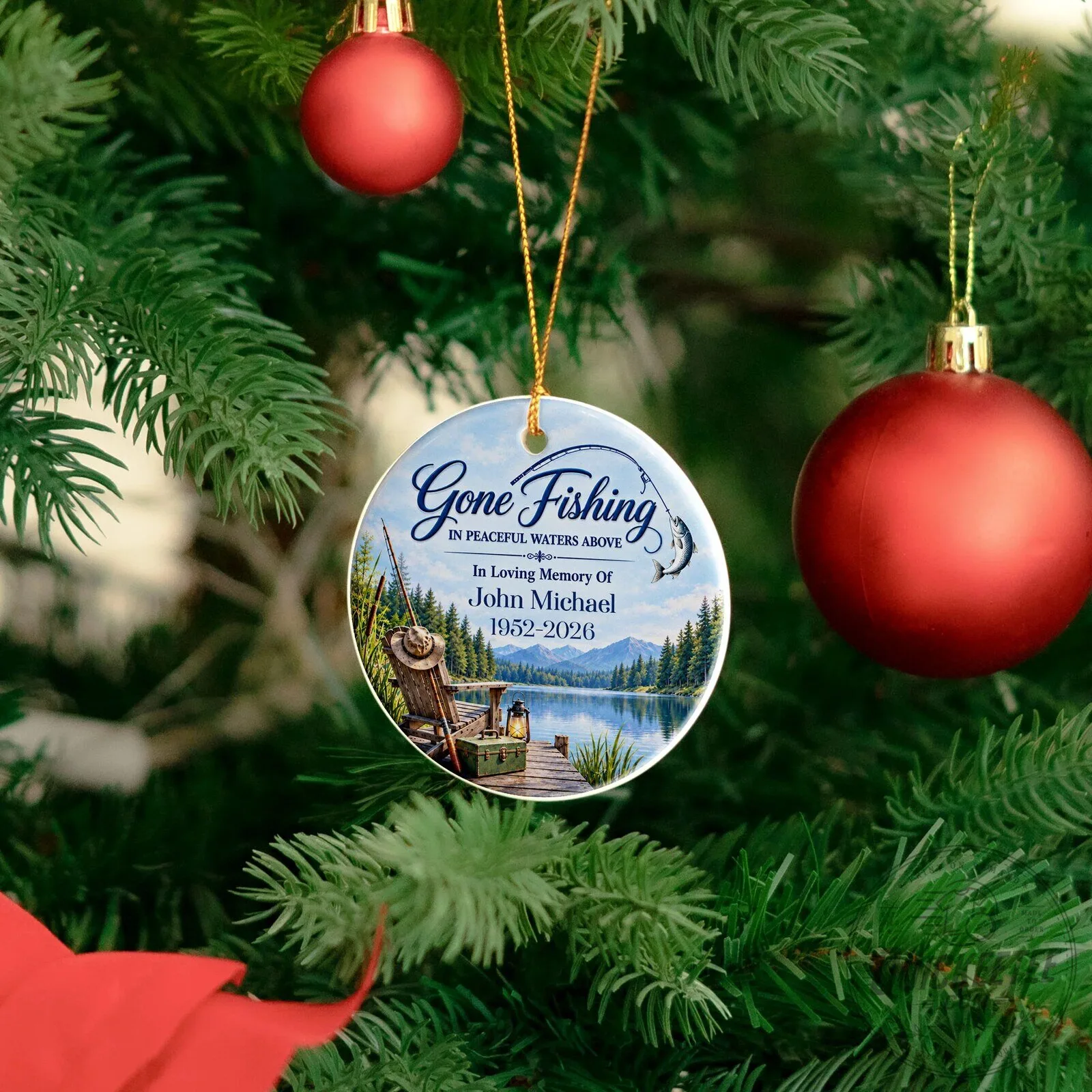 Gone Fishing In Peaceful Waters Above Memorial Personalized Fishing In Heaven Ornament 12 Gone Fishing In Peaceful Waters Above Memorial Personalized Fishing In Heaven Ornament