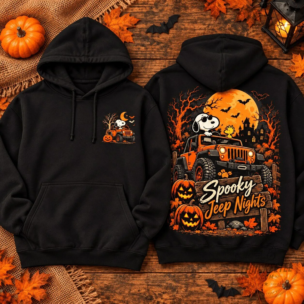 Snoopy Jeep Spooky Nights Halloween Pumpkin Trails Hoodie 5 Snoopy Jeep Spooky Nights Halloween Pumpkin Trails Hoodie