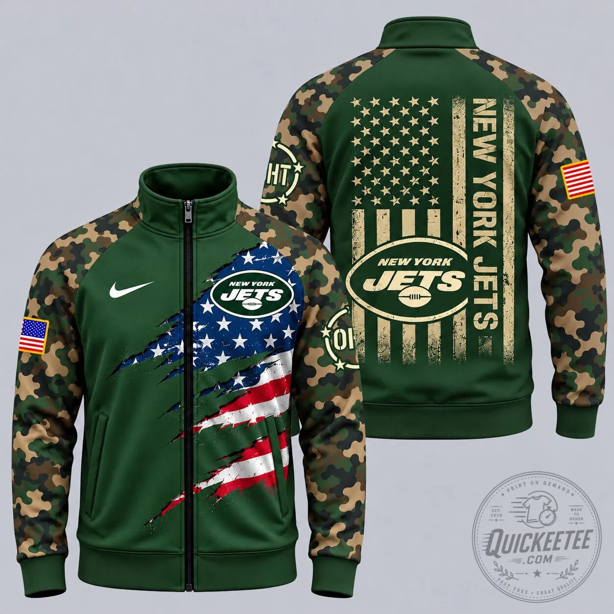 New York Jets Patriotic Military Camouflage Full-Zip Jacket 5 New York Jets Patriotic Military Camouflage Full-Zip Jacket